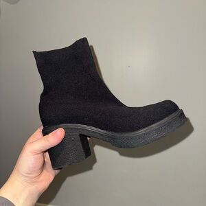 Elegant Black Ankle Sock Boots